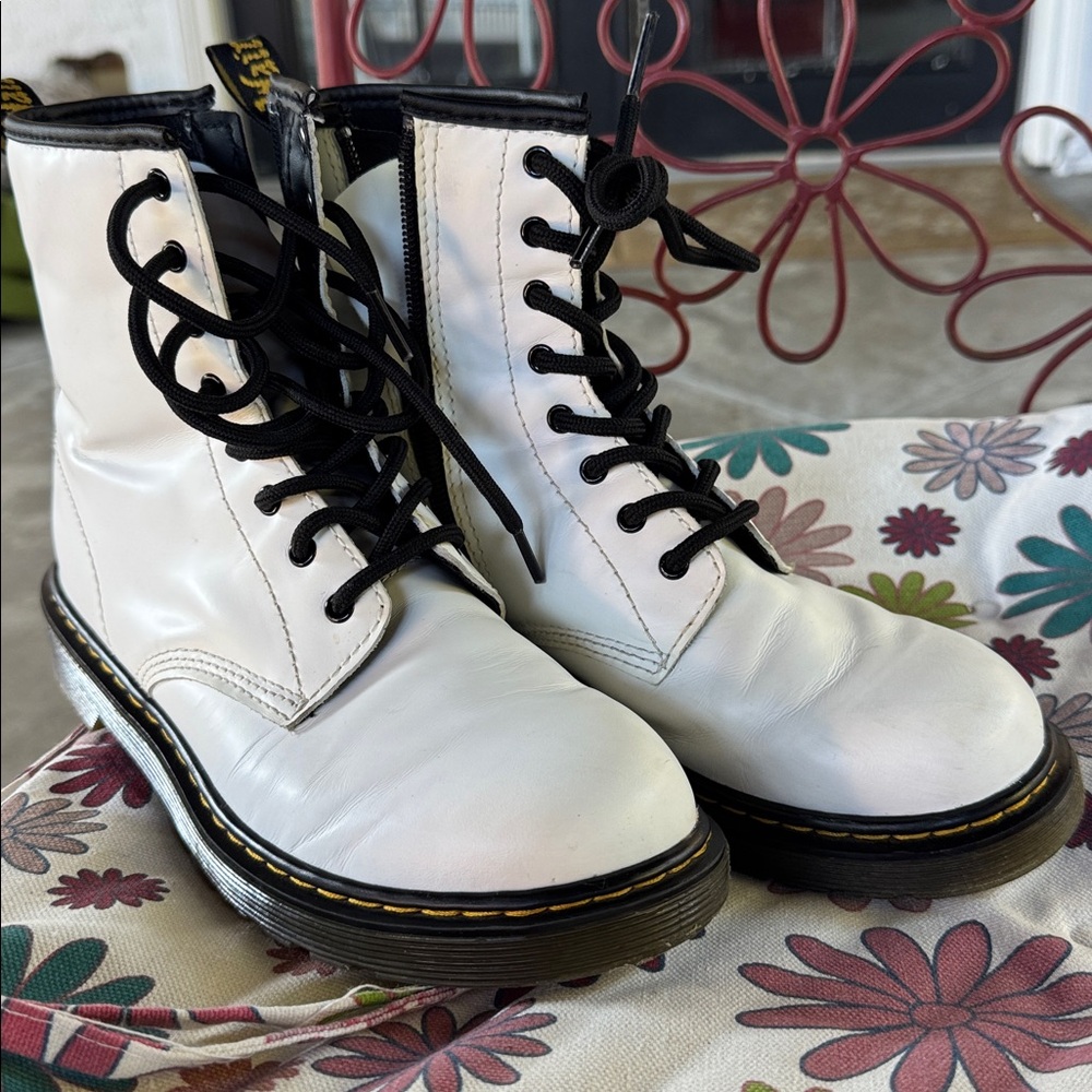 Dr. Martens Black and White Combat Boots
